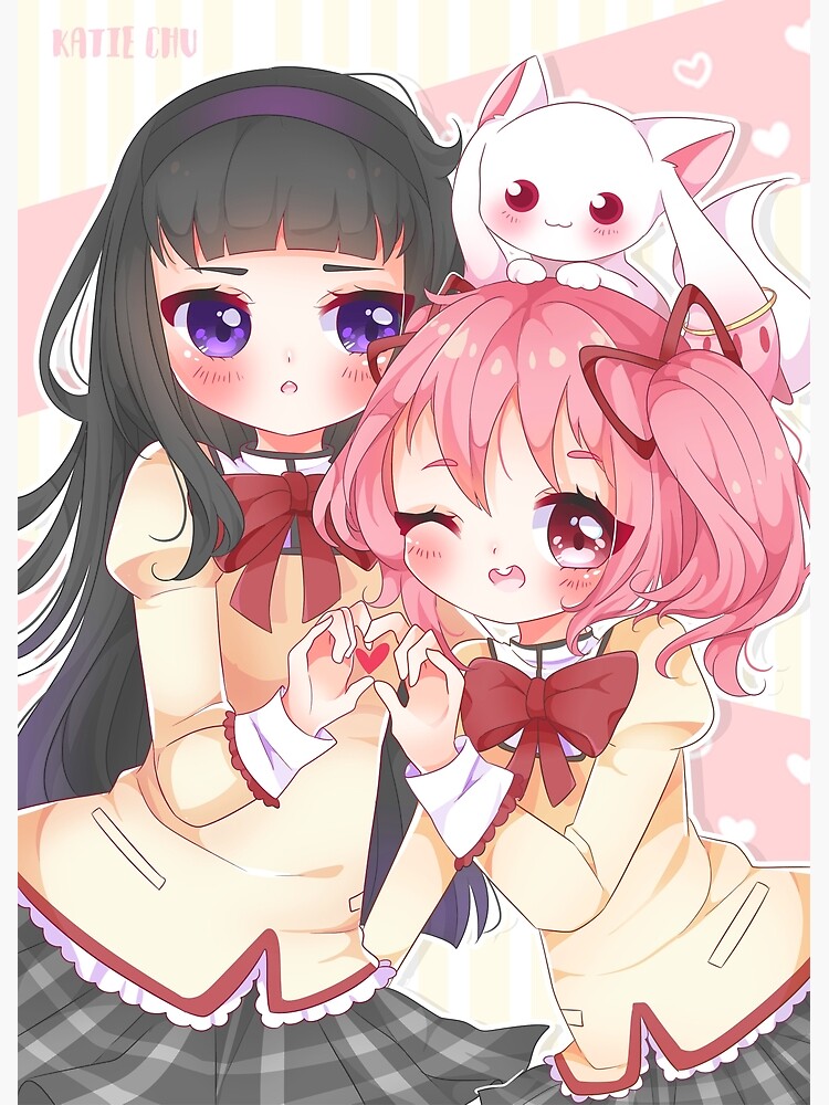 Madoka And Homura Throw Pillow - Image 2