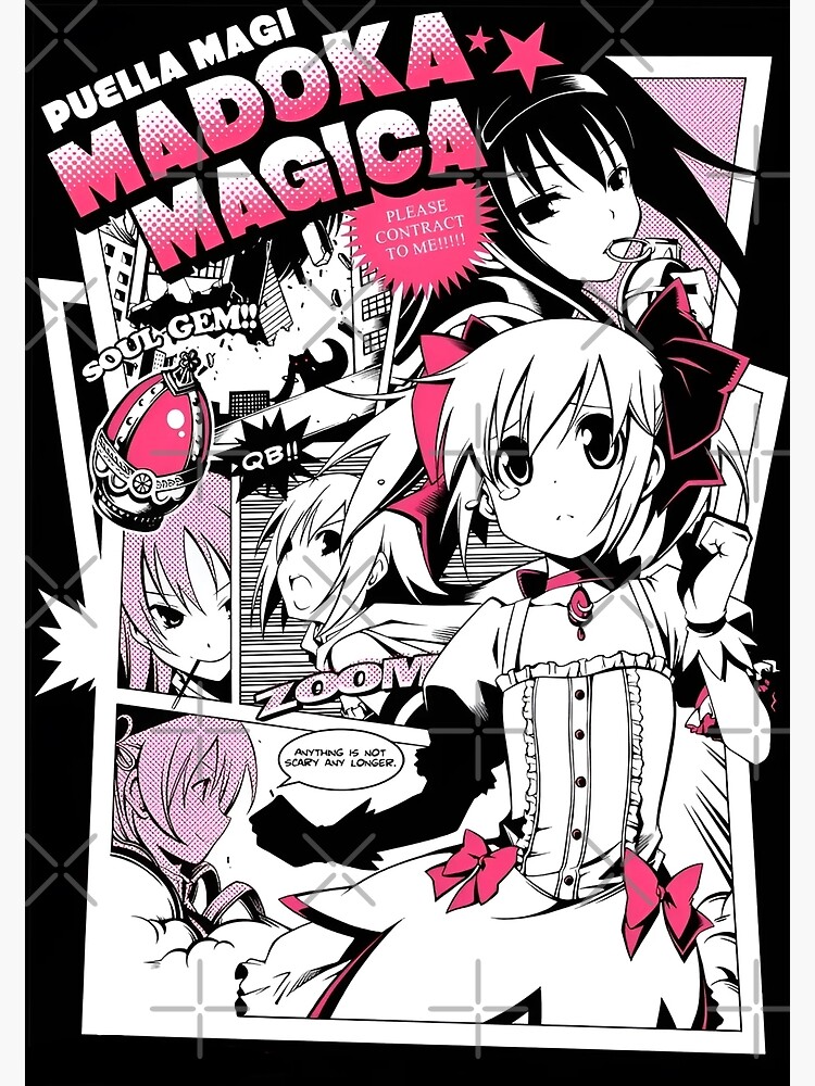 Madoka Magica Poster Throw Pillow - Image 2