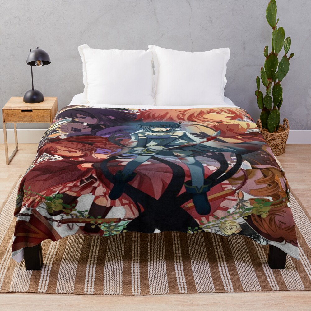 Anime Madoka Magica Cover Poster Throw Blanket