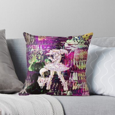 Madoka Magica Glitch Edit Throw Pillow