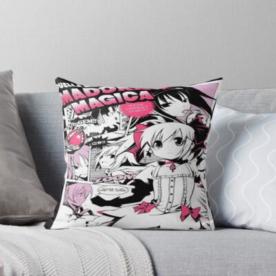 Madoka Magica Poster Throw Pillow