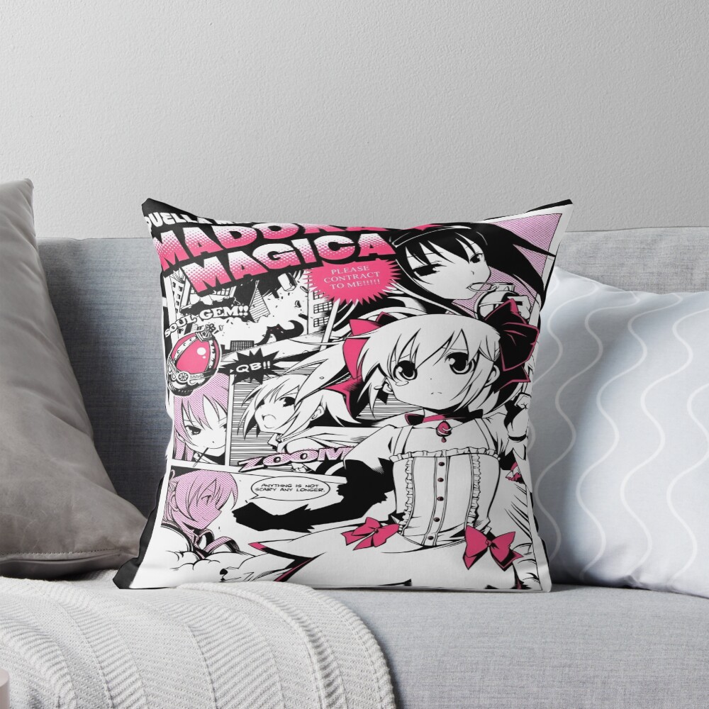 Madoka Magica Poster Throw Pillow