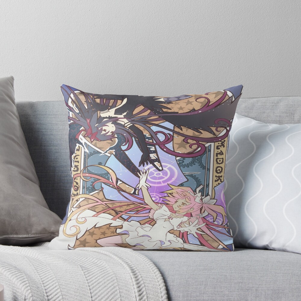 Madoka And Homura Anime Throw Pillow